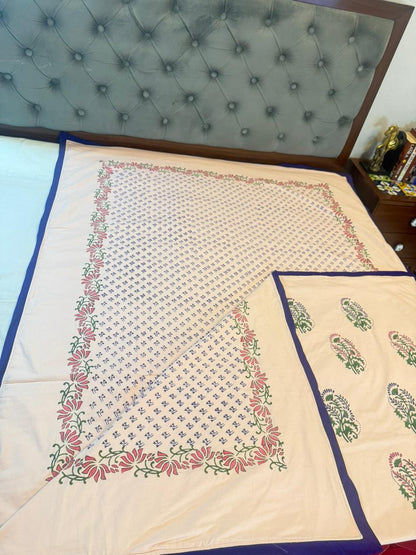 Cheerful Dreams - Light Pink Reversible Hand Block Printed Dohar