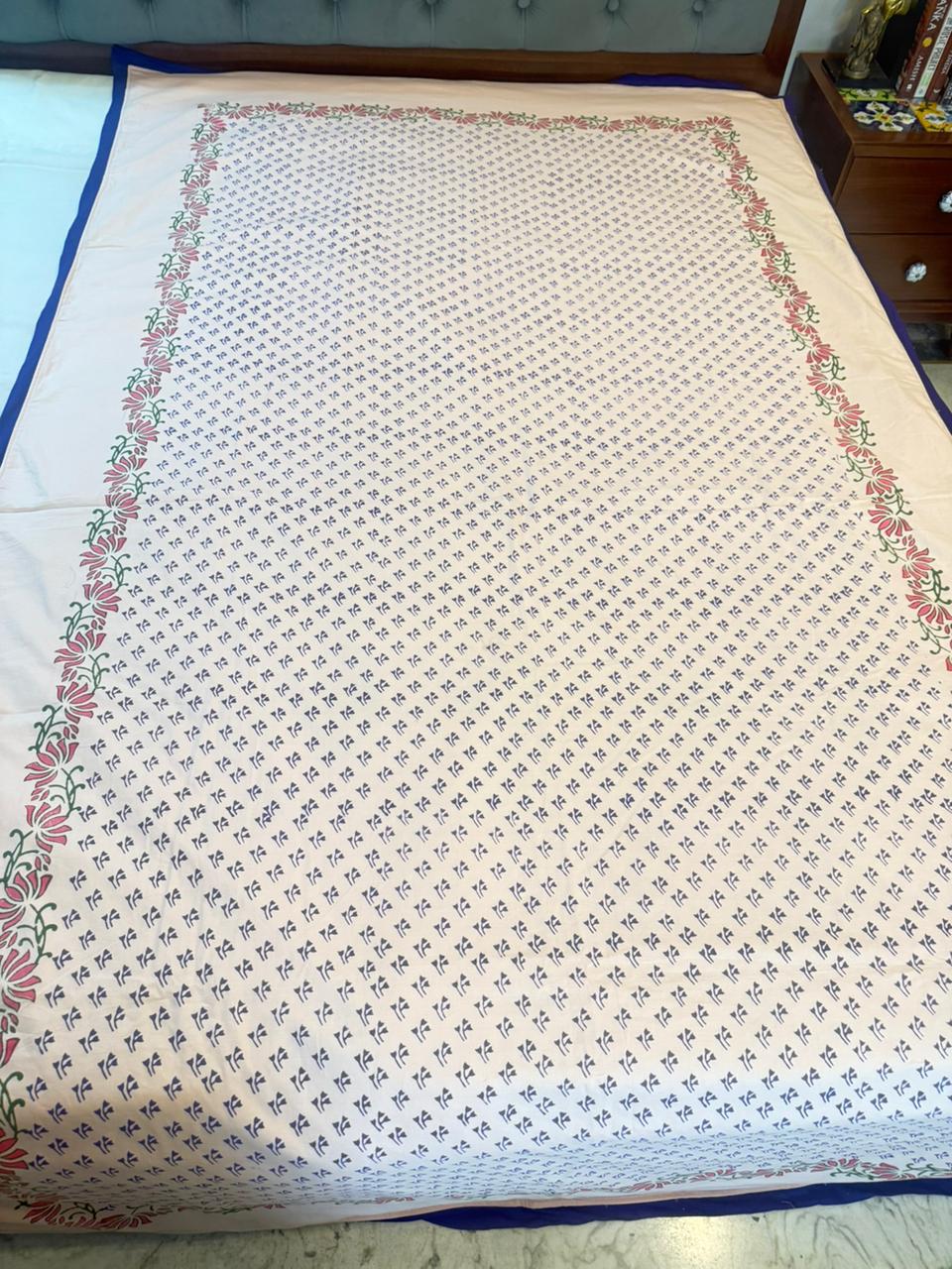 Cheerful Dreams - Light Pink Reversible Hand Block Printed Dohar