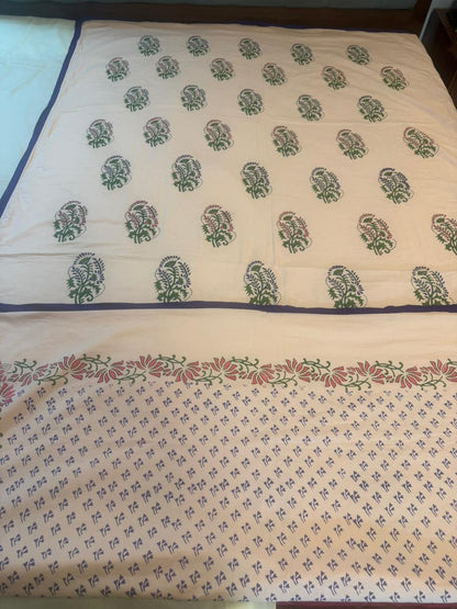 Cheerful Dreams - Light Pink Reversible Hand Block Printed Dohar
