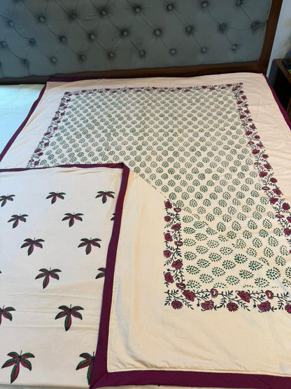 Pink Dreams - Light Pink Reversible Hand Block Printed Dohar
