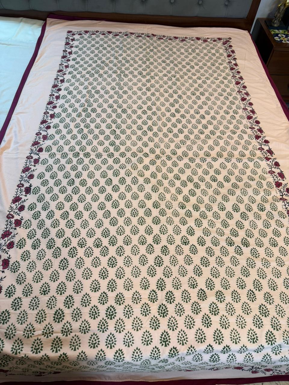 Pink Dreams - Light Pink Reversible Hand Block Printed Dohar