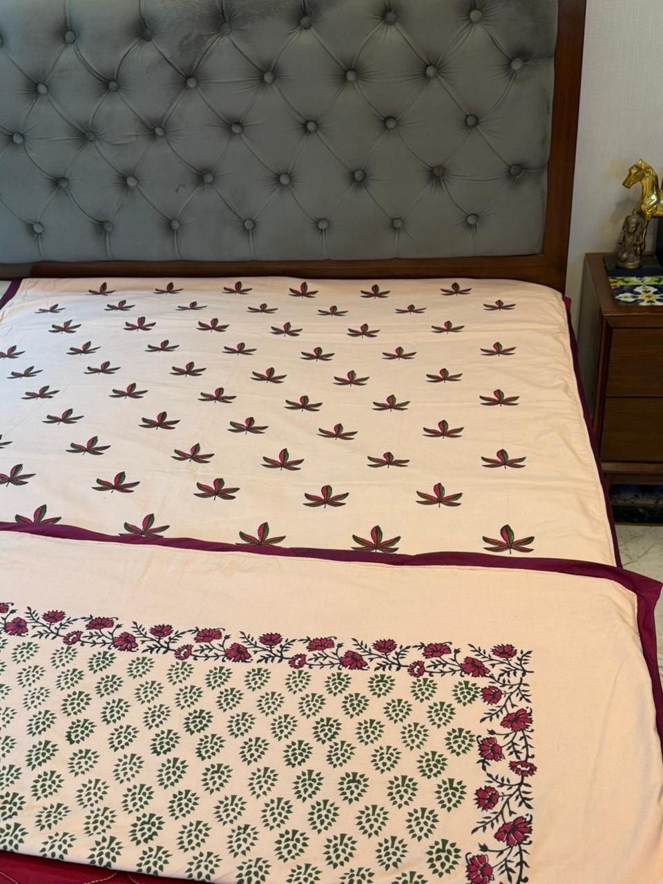 Pink Dreams - Light Pink Reversible Hand Block Printed Dohar