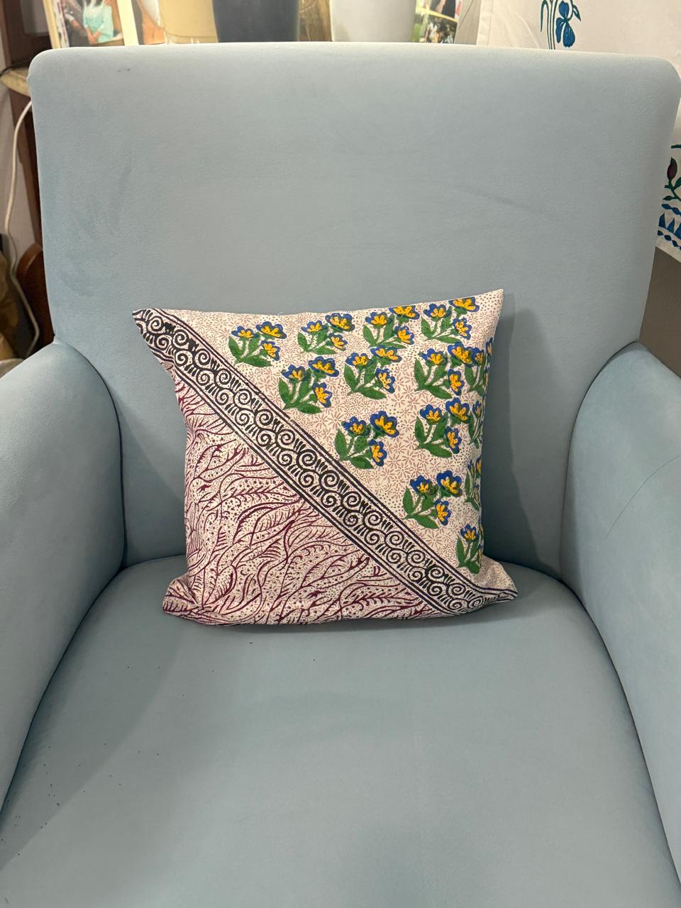 Rajni – Set of 3 Handblock Printed Cotton Cushion Covers