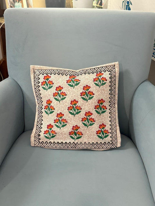 Pushpika – Set of 2 Handblock Printed Cotton Cushion Covers