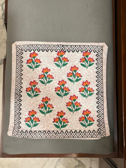 Pushpika – Set of 2 Handblock Printed Cotton Cushion Covers