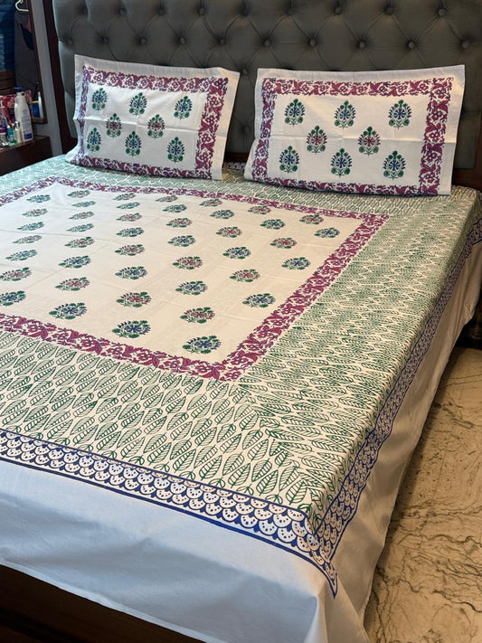 Khushi – Hand Block Printed Double Bedsheet Set