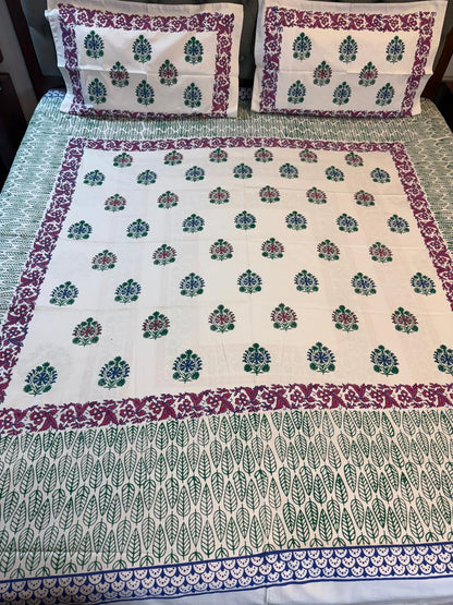 Khushi – Hand Block Printed Double Bedsheet Set
