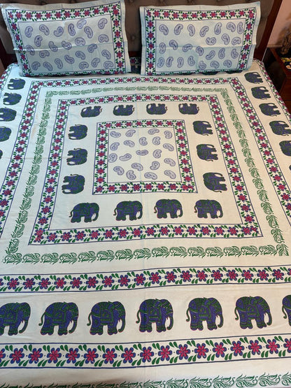Gajraj – Hand Block Printed Double Bedsheet Set