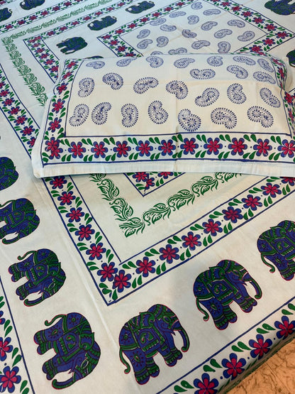 Gajraj – Hand Block Printed Double Bedsheet Set