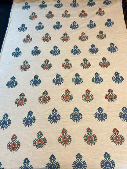 Quiet Dreams - Light Beige Reversible Hand Block Printed Single Dohar