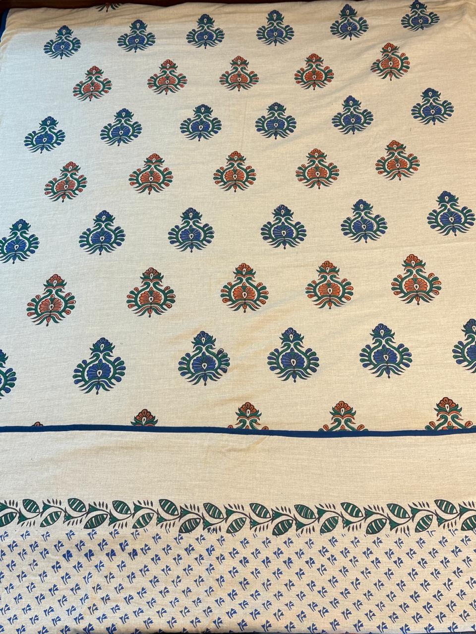 Quiet Dreams - Light Beige Reversible Hand Block Printed Single Dohar