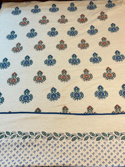 Quiet Dreams - Light Beige Reversible Hand Block Printed Single Dohar