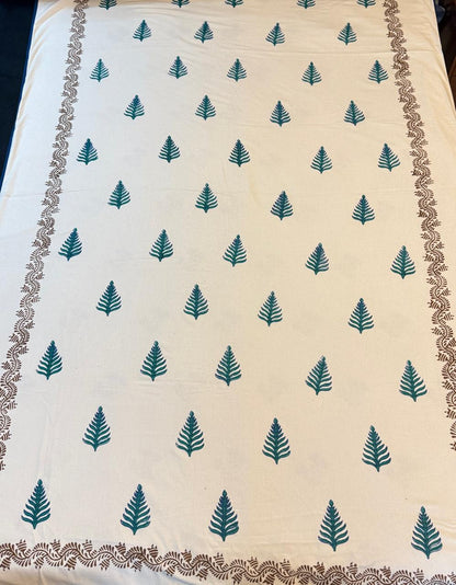 Gentle Dreams - White Reversible Hand Block Printed Single Dohar