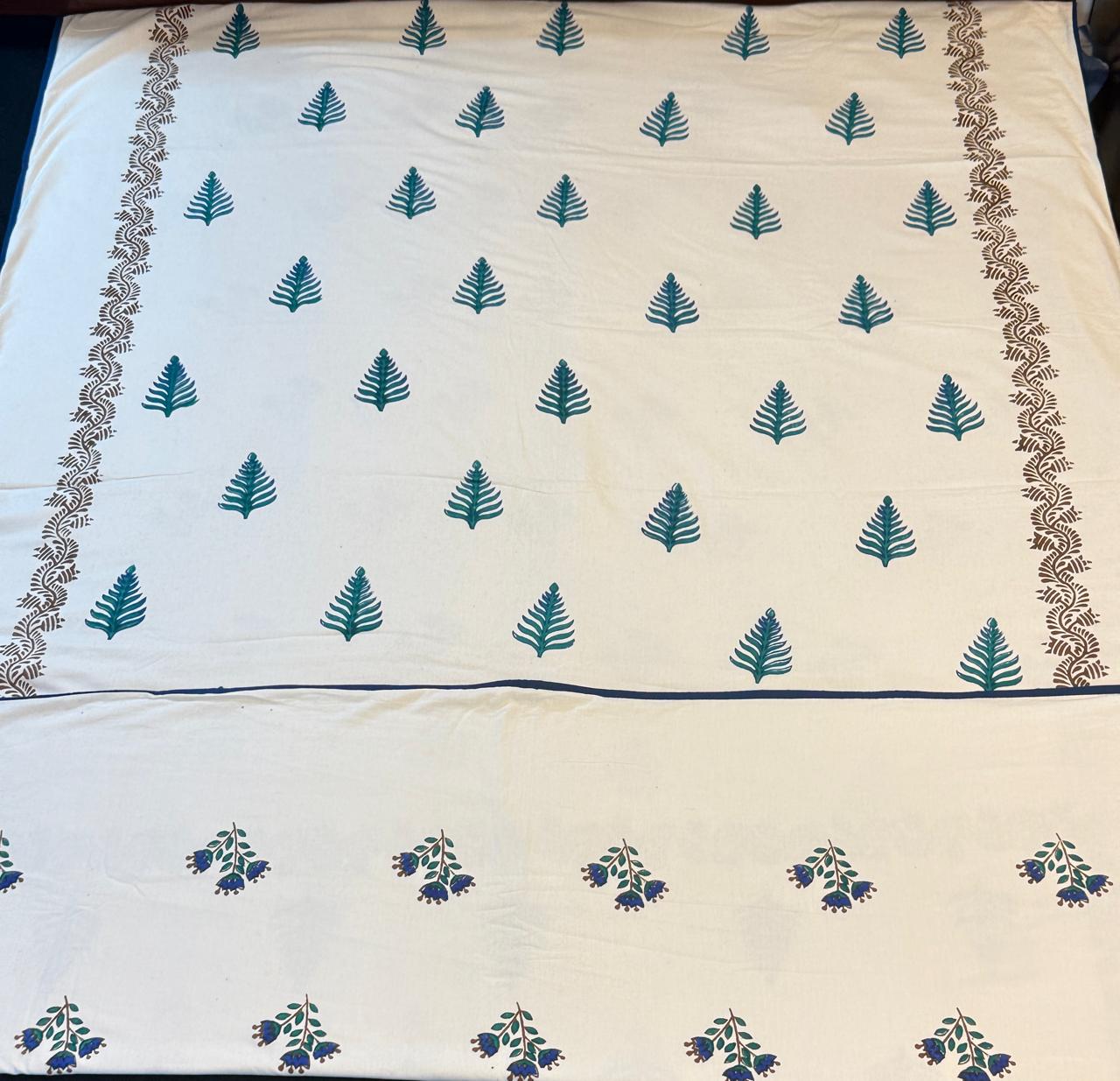 Gentle Dreams - White Reversible Hand Block Printed Single Dohar