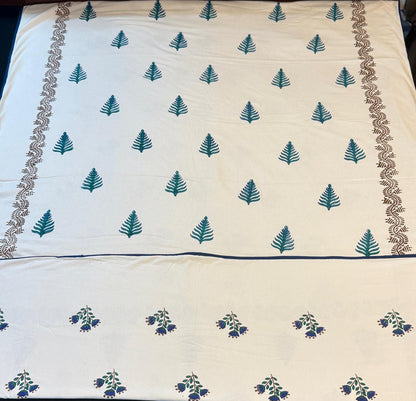 Gentle Dreams - White Reversible Hand Block Printed Single Dohar