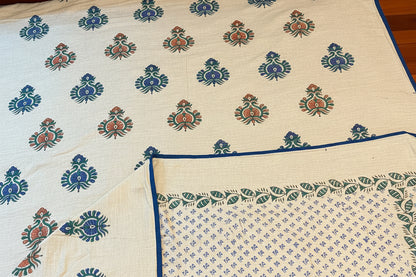 Quiet Dreams - Light Beige Reversible Hand Block Printed Single Dohar