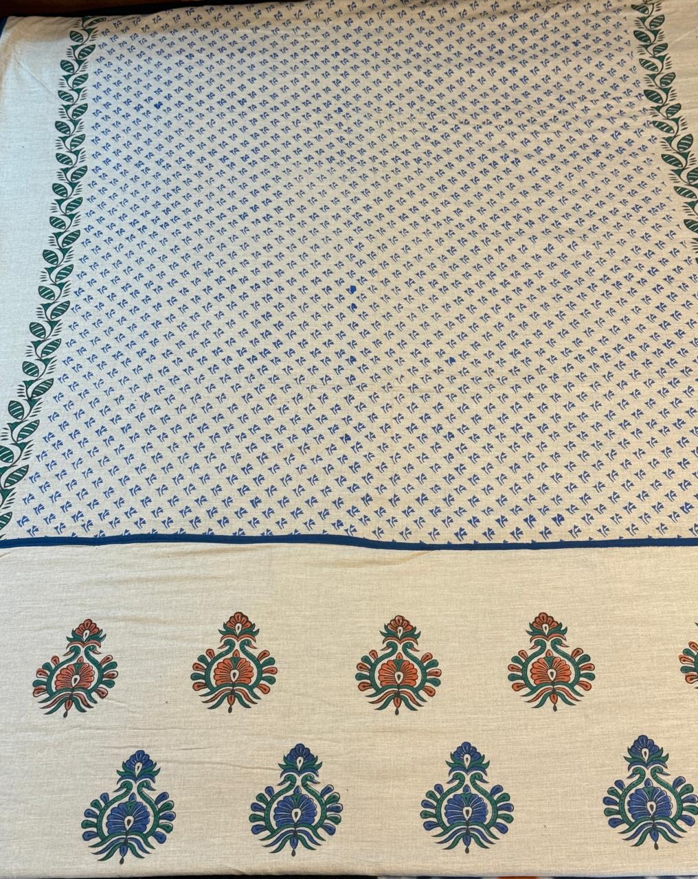 Quiet Dreams - Light Beige Reversible Hand Block Printed Single Dohar