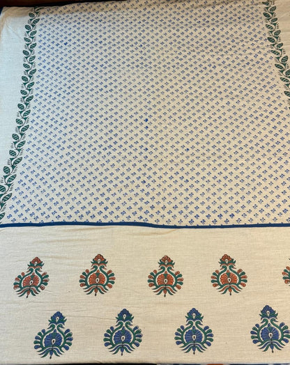 Quiet Dreams - Light Beige Reversible Hand Block Printed Single Dohar
