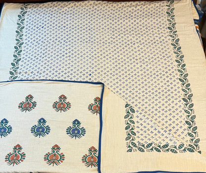 Quiet Dreams - Light Beige Reversible Hand Block Printed Single Dohar
