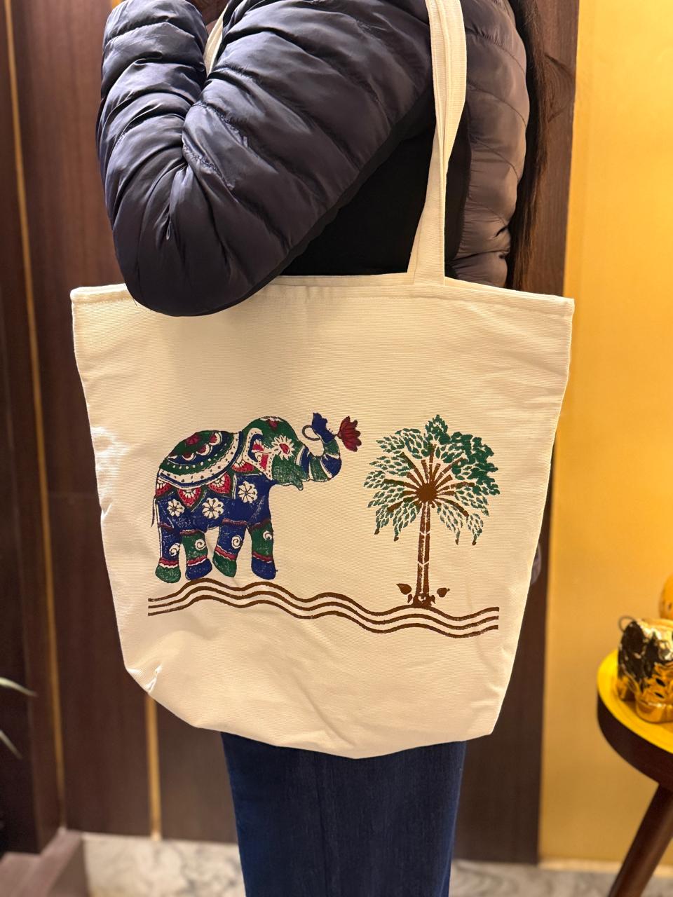 Haathi Hues – Hand Block Printed Tote Bag