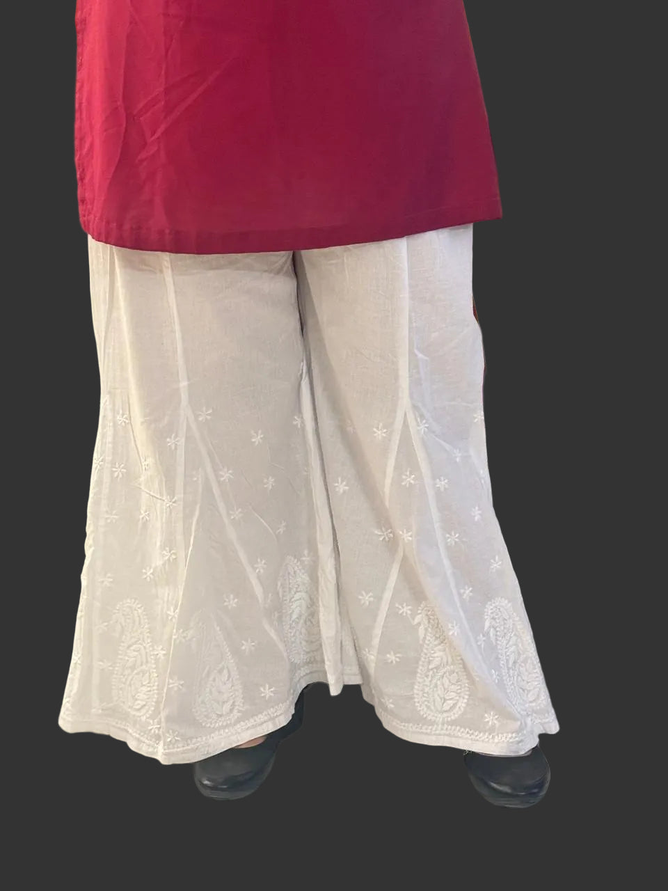 Kalidaar Sharara/Palazzo (Chikankari Free Size Bottom)