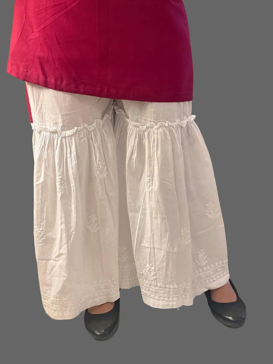Garara/Sharara (Chikankari Free Size Bottom)