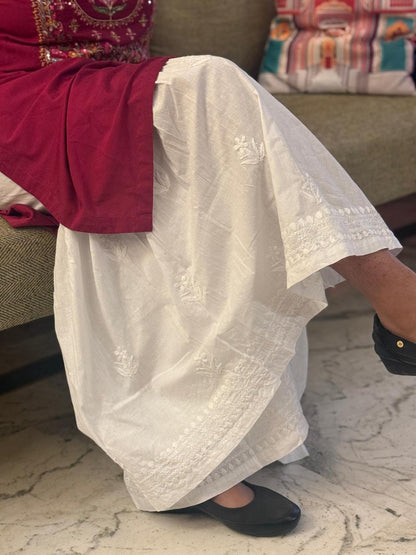Garara/Sharara (Chikankari Free Size Bottom)