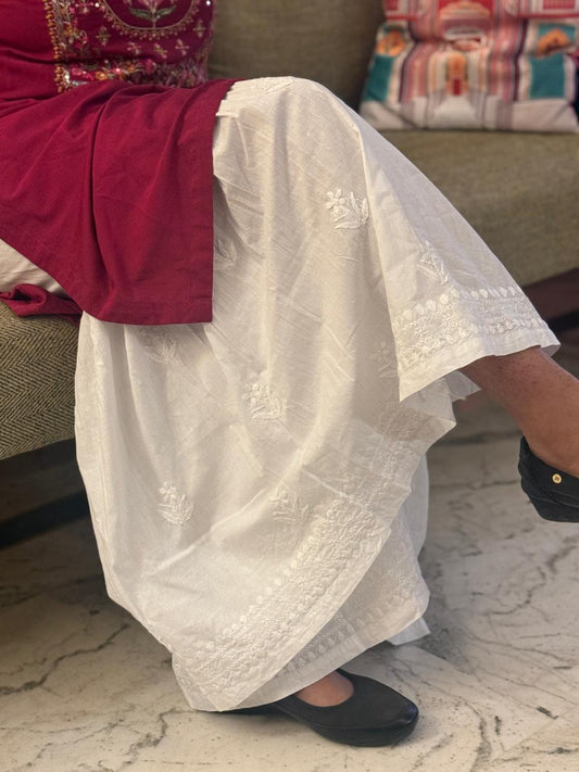Garara/Sharara (Chikankari Free Size Bottom)