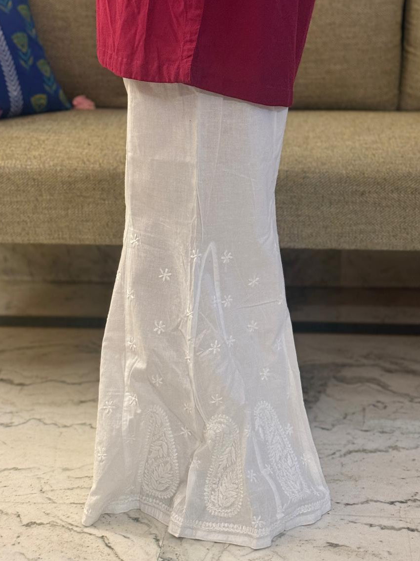 Kalidaar Sharara/Palazzo (Chikankari Free Size Bottom)