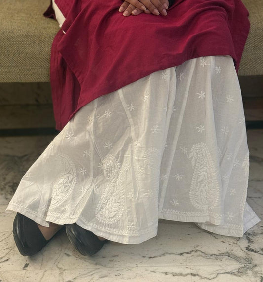 Kalidaar Sharara/Palazzo (Chikankari Free Size Bottom)