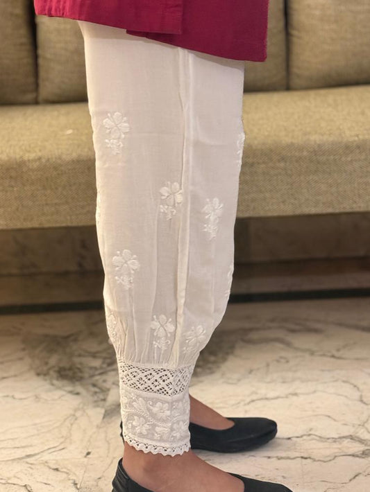 Afghani Salwar (Chikankari Free Size Bottom)