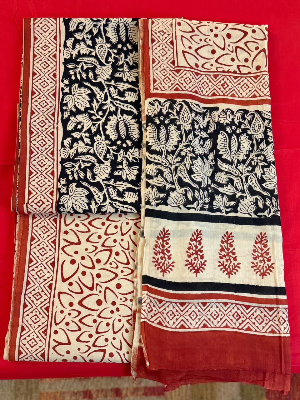 Noir – Unstitched 3-Piece Kalamkari Block Print Cotton Suit