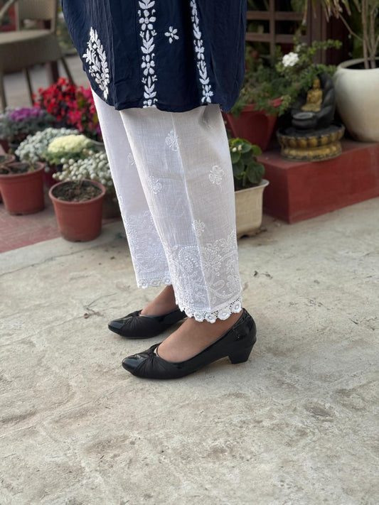 Wide Palazzo (Chikankari Free Size Bottom)