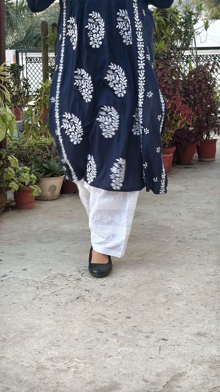 Farshi Salwar (Chikankari Free Size Bottom)
