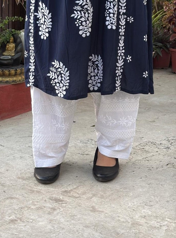 Farshi Salwar (Chikankari Free Size Bottom)