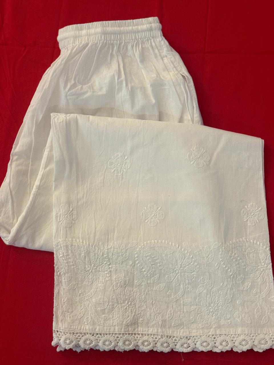 Wide Palazzo (Chikankari Free Size Bottom)