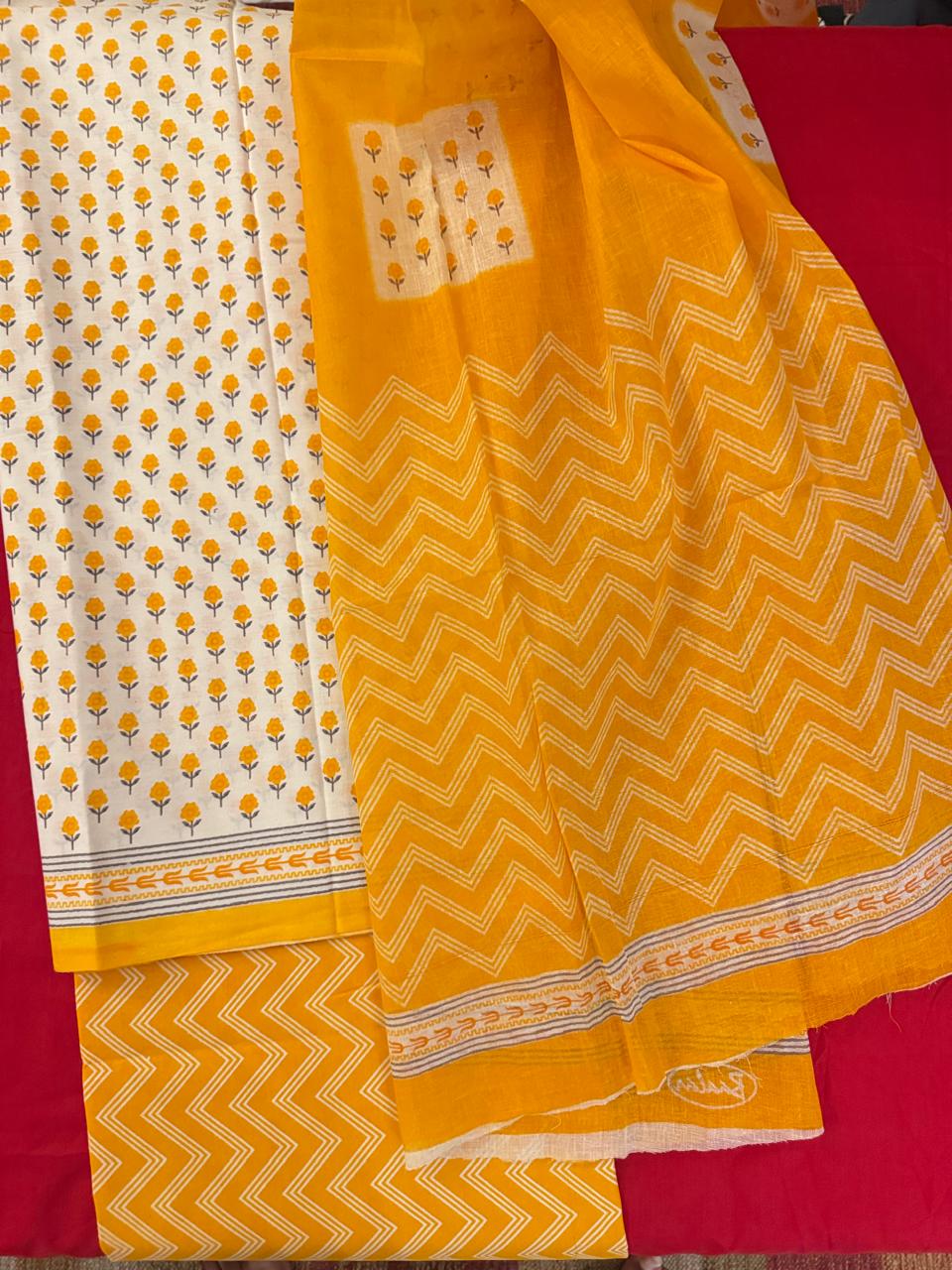 Flower Field – Cotton Suit Set (Sanganeri Print)