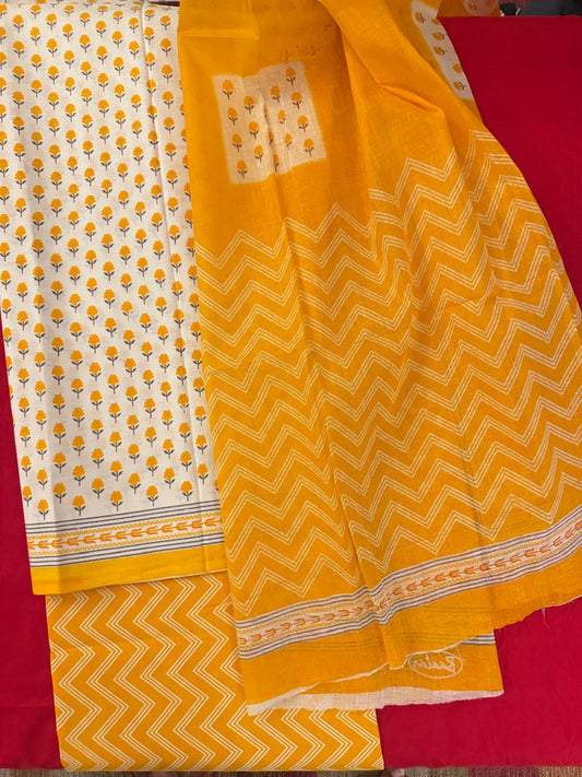 Flower Field – Cotton Suit Set (Sanganeri Print)