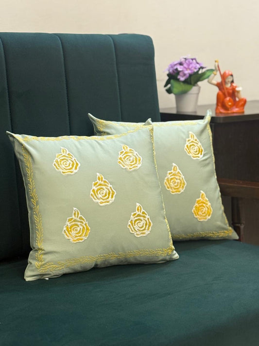 Pistachio Harmony – Pastel Pistachio Cushion Cover Set of 2 (16” x 16”)