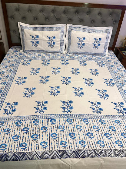 AnantNeel – Hand Block Printed Double Bedsheet Set