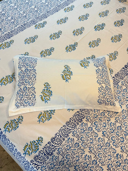 IndraNeel – Hand Block Printed Double Bedsheet Set