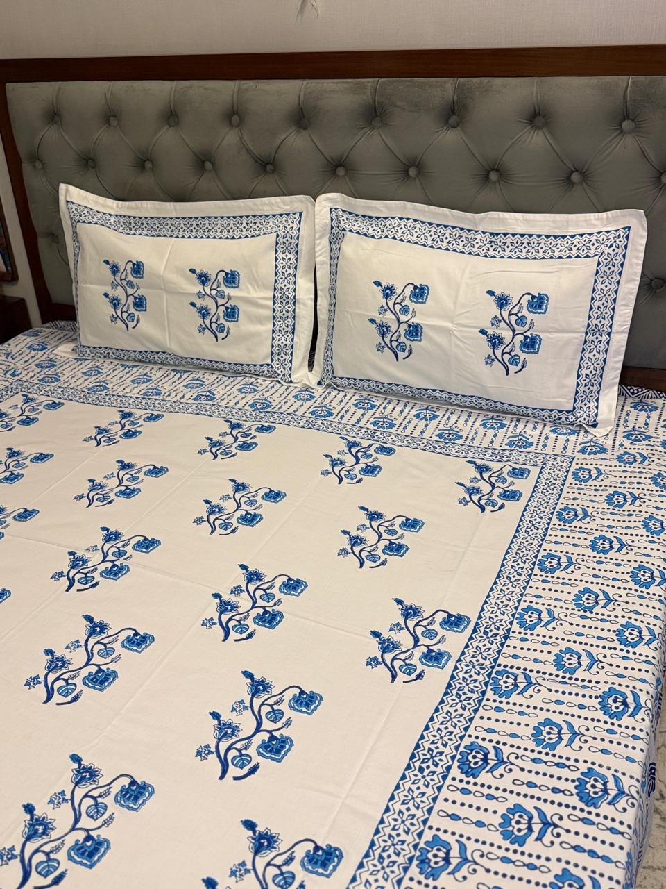 AnantNeel – Hand Block Printed Double Bedsheet Set