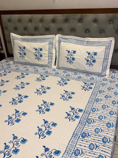 AnantNeel – Hand Block Printed Double Bedsheet Set