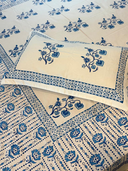 AnantNeel – Hand Block Printed Double Bedsheet Set