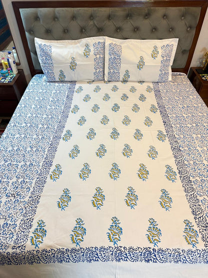IndraNeel – Hand Block Printed Double Bedsheet Set