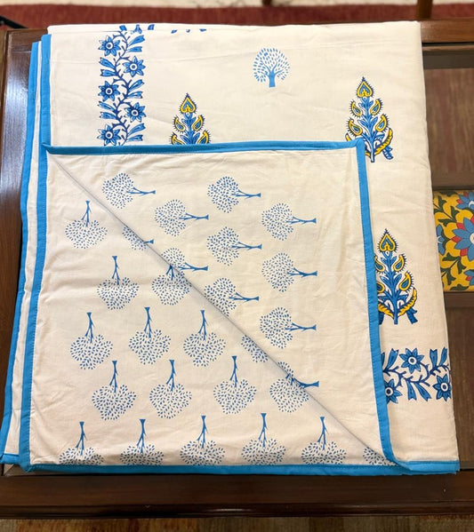 Blissful Dreams - Reversible Hand Block Printed Double Dohar