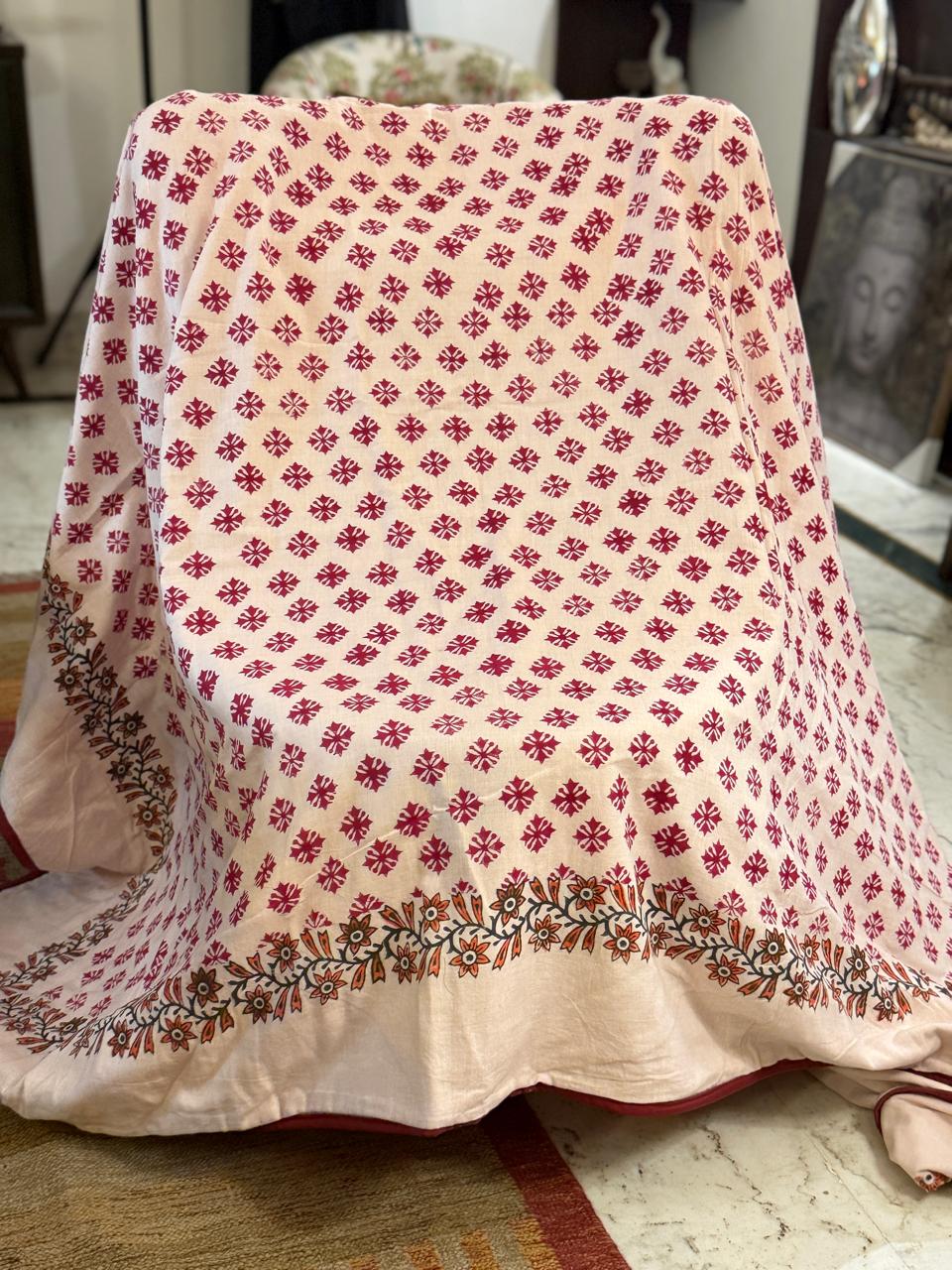 Serene Dreams - Light Pink Reversible Hand Block Printed Double Dohar