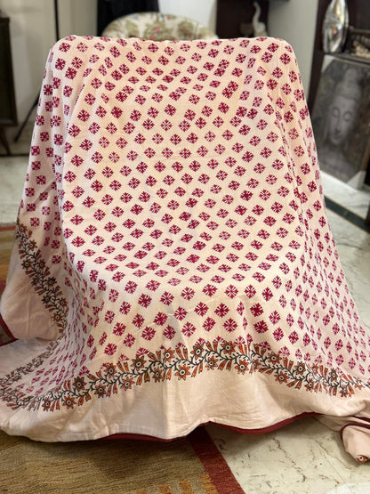 Serene Dreams - Light Pink Reversible Hand Block Printed Double Dohar