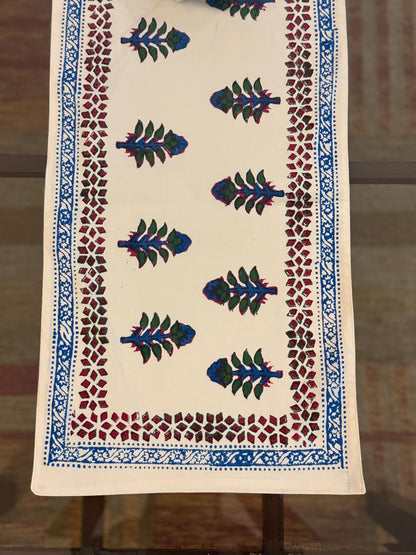 Gulzar - Hand Block Print Coffee Table Runner with lining (12"x44")