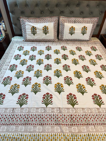 Meher – Hand Block Printed Double Bedsheet Set